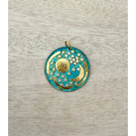 ARA Collection Celestial Pendant, 24k, Diamonds, Patinated Copper