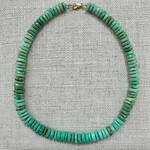 Theodosia Natural Heishi Cut Chrysoprase Candy Necklace, 17 inch