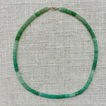 Theodosia Shaded Chrysoprase Heishi Necklace, 16 inch