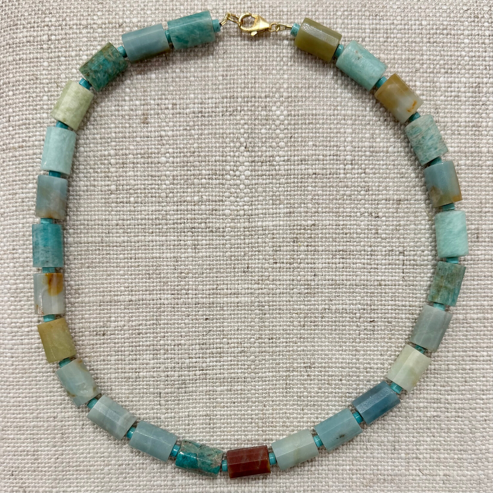 Theodosia Amazonite Tube Necklace, 18 inch