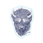 Bison w/Shades Lrg sticker