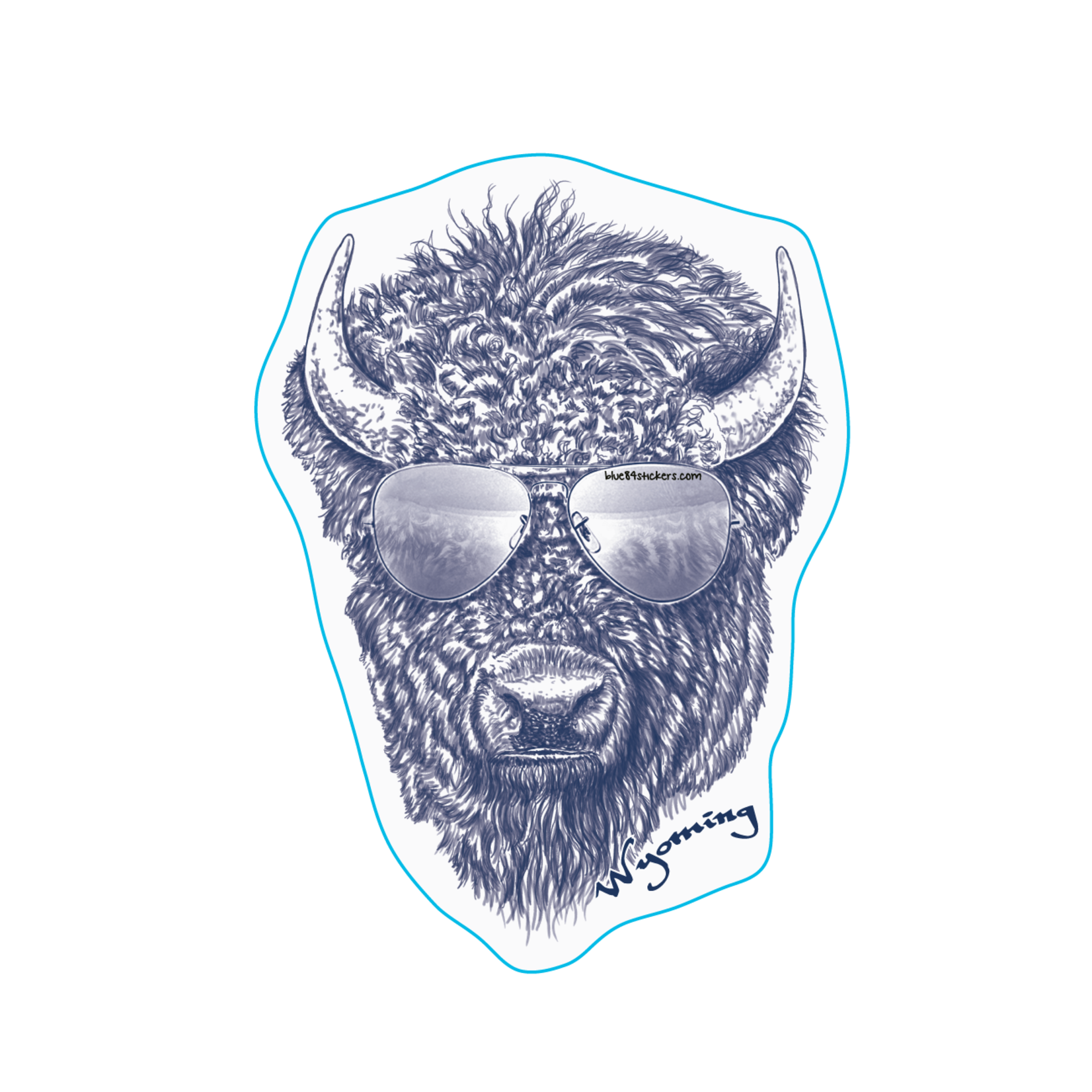 Bison w/Shades Lrg sticker
