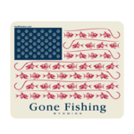 Gone Fishing USA flag Lrg sticker