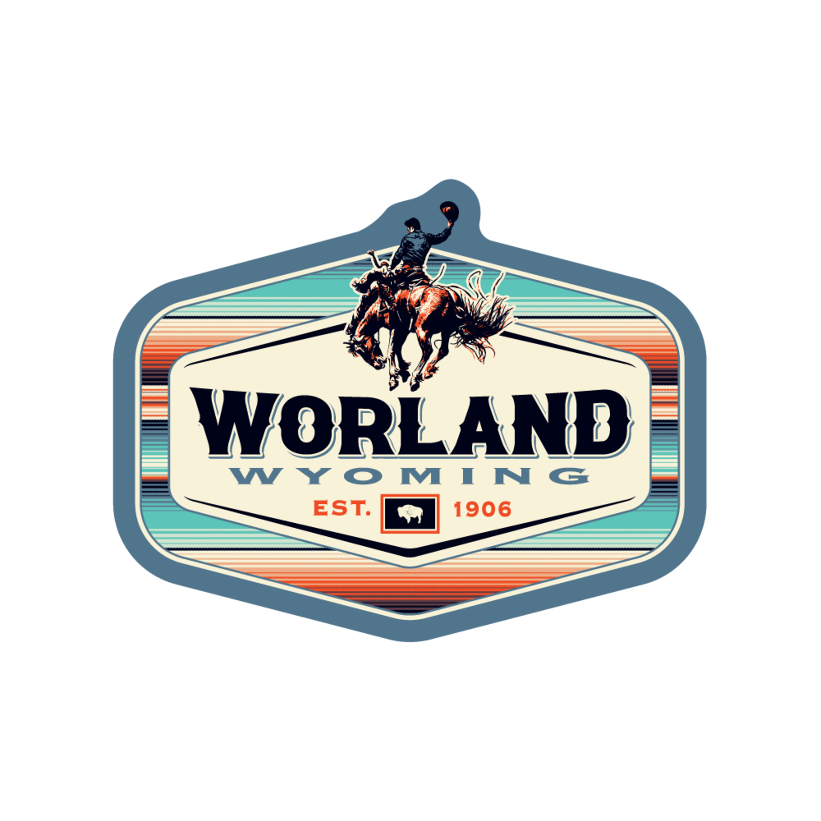 Worland/WY/Bronco mini sticker