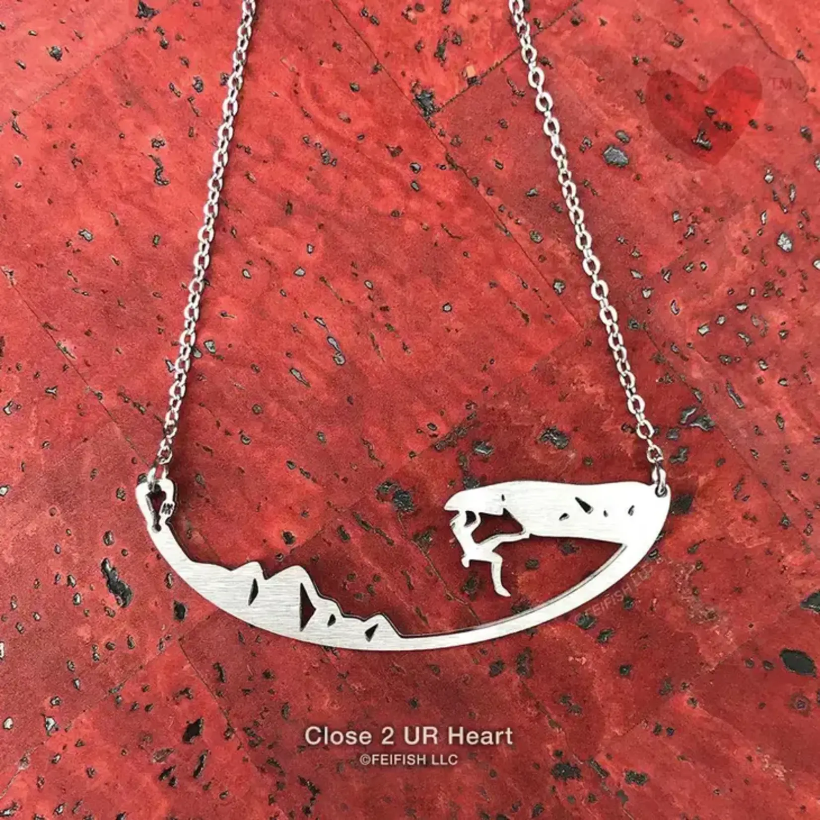 Close 2 UR Heart Climber Stainless Steel Necklace