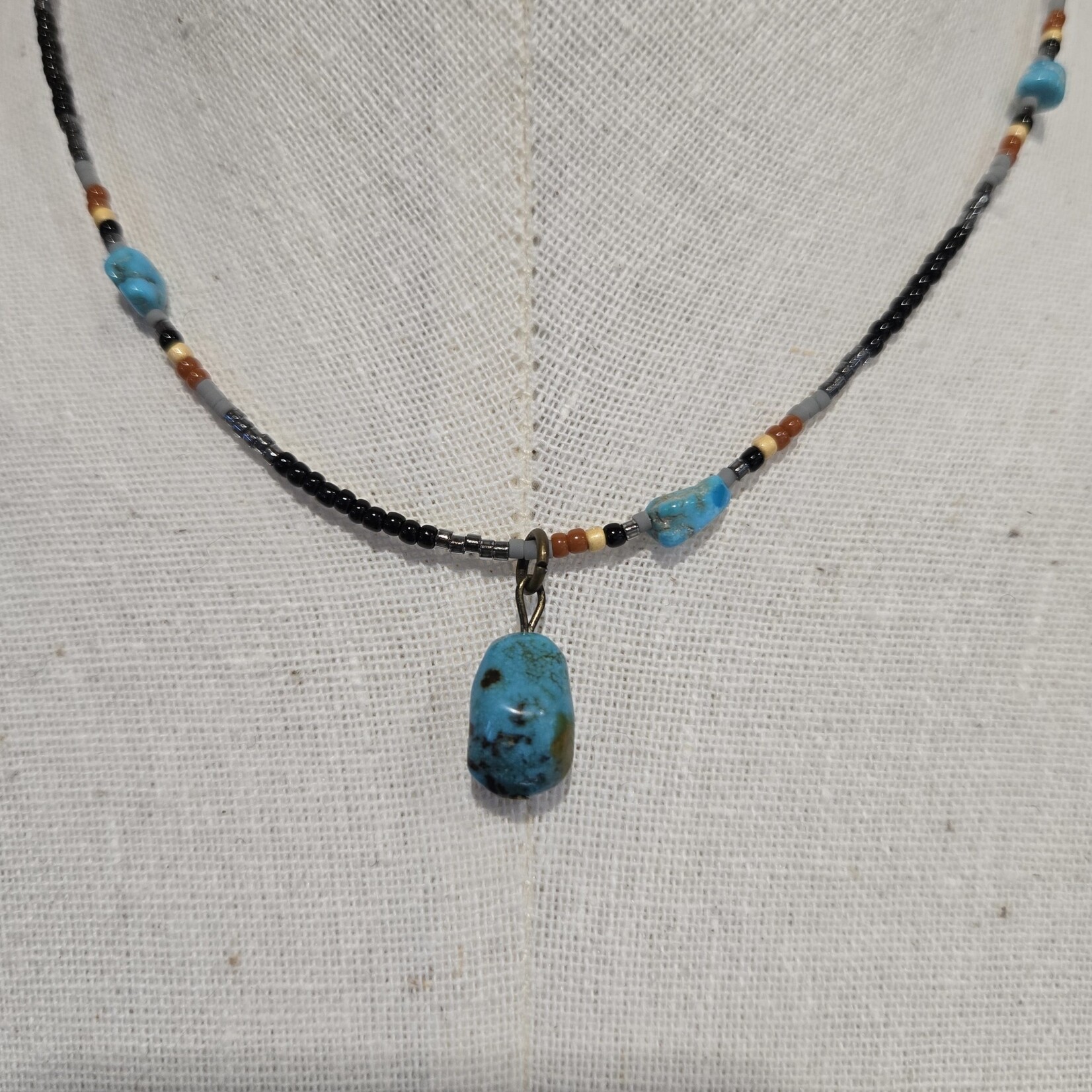 Nevada Turquoise & Seed Beads Necklace