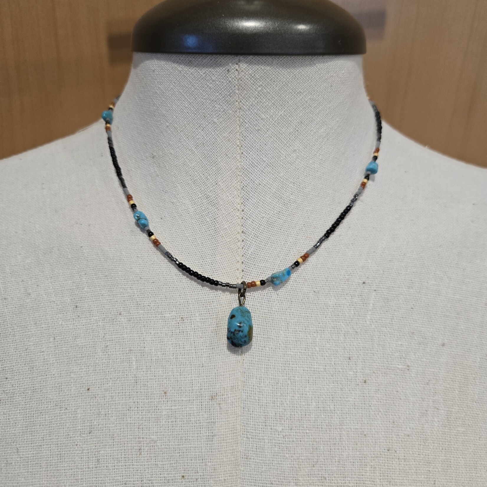 Nevada Turquoise & Seed Beads Necklace