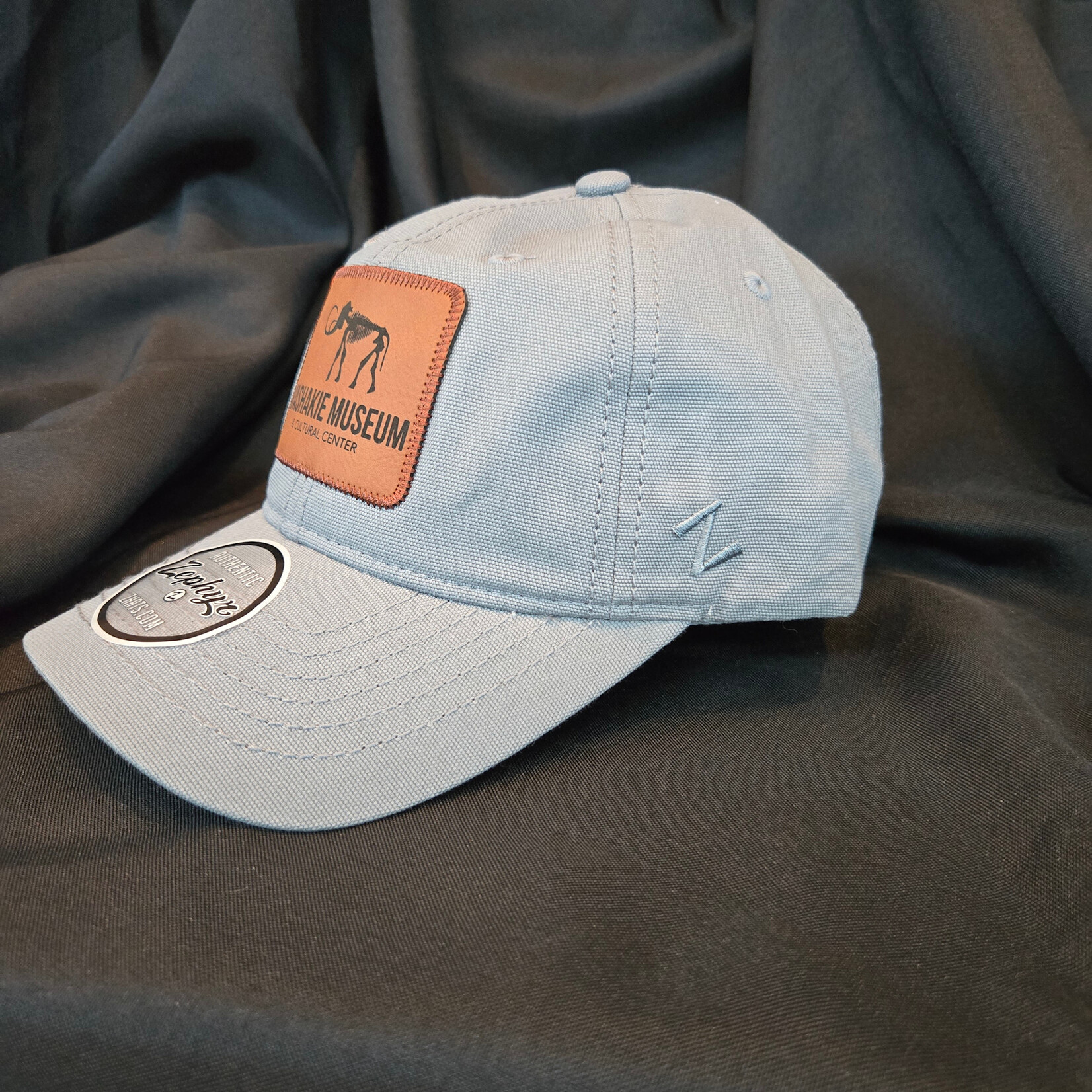 Blue with Leather Patch Logo Hat