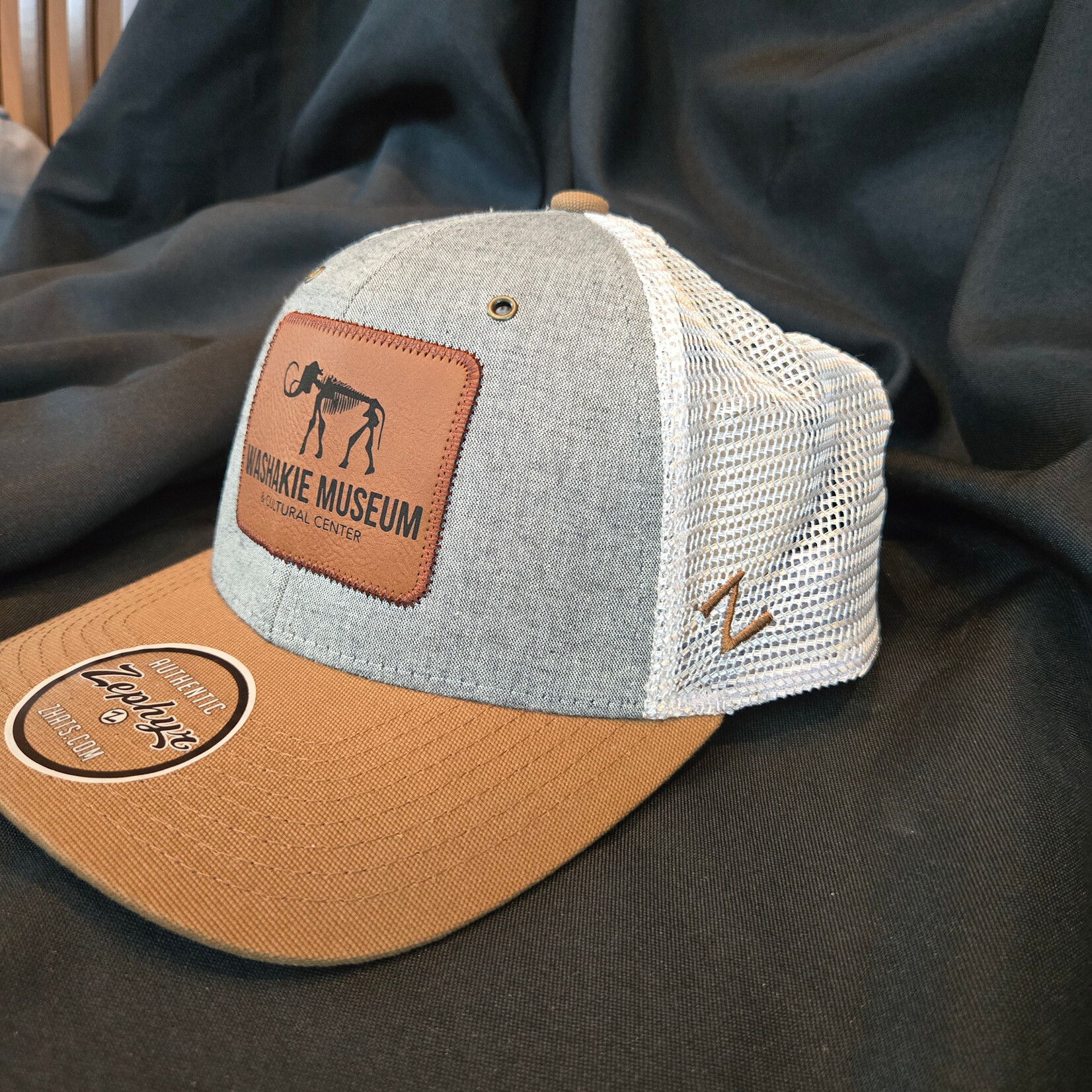 Grey and Brown Trucker Logo Hat