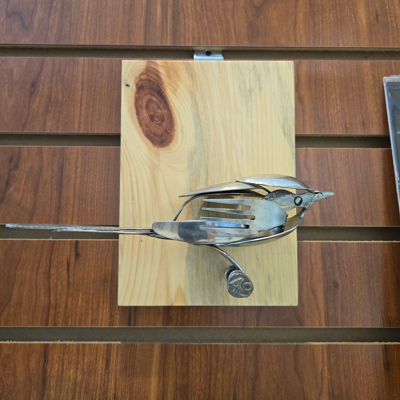 Bird #40 Silverware on Wood