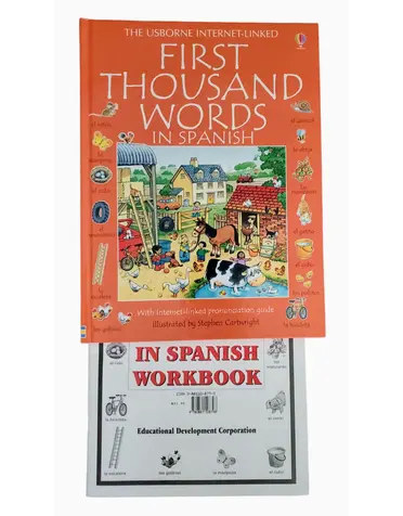 Usborne First Thousand Words In Spanish Book and Workbook