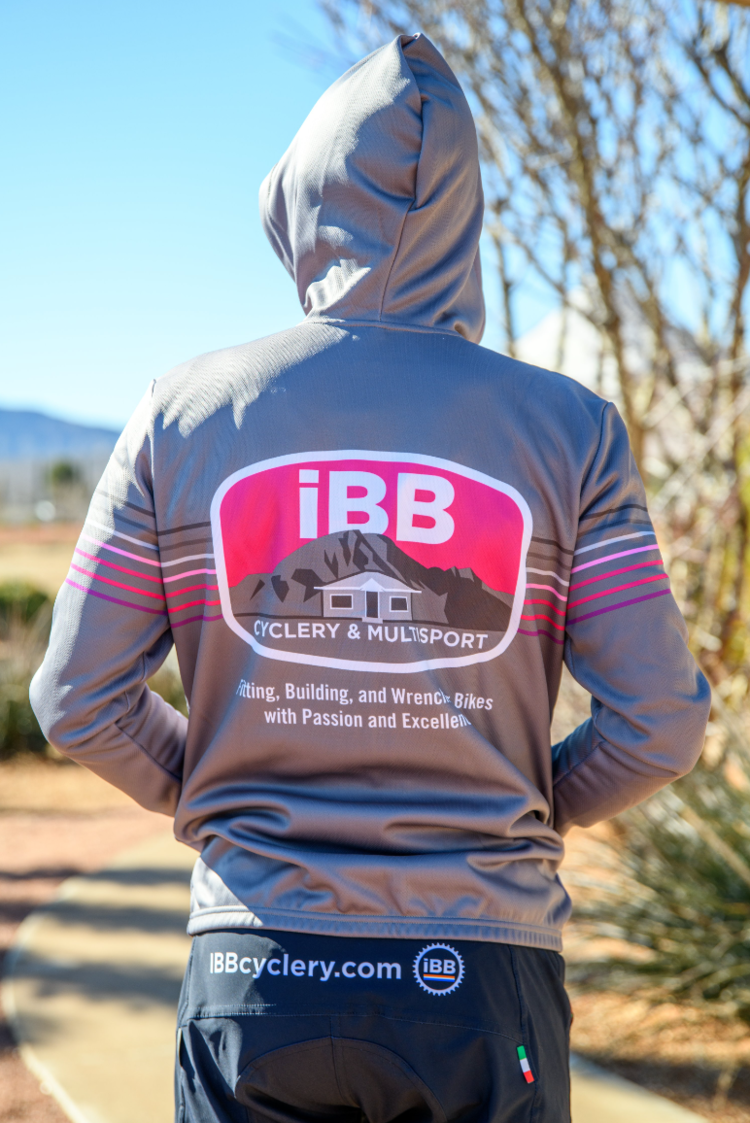 DNA Cycling 2024 IBB Roubaix Zip Up Hoodie Grey/Pink Striped