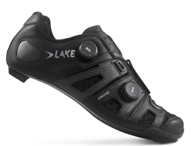 Lake Cycling Road Shoes - CX242 - Black Silver 40.5