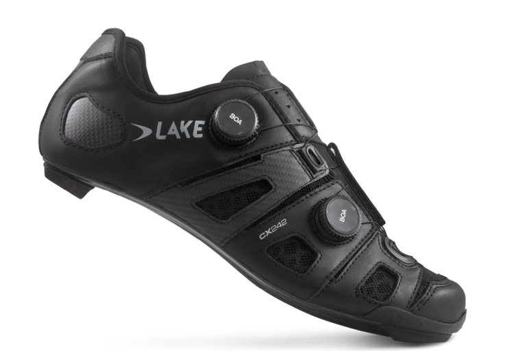 Lake Cycling Road Shoes - CX242 - Black Silver 40.0