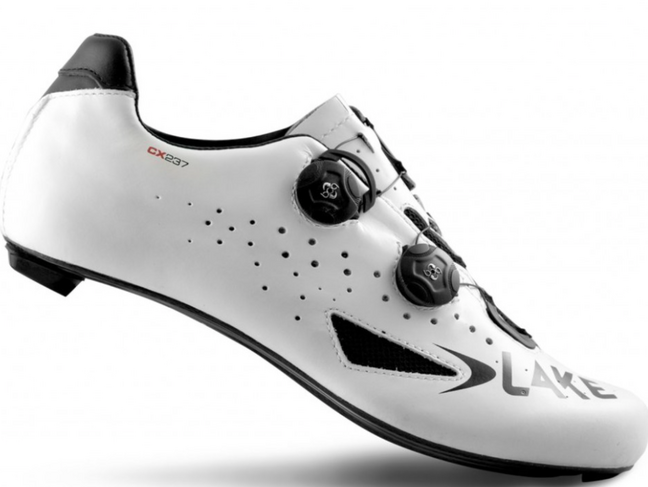 Lake Cycling Road Shoes CX237-W WHITE/BLACK 37.5