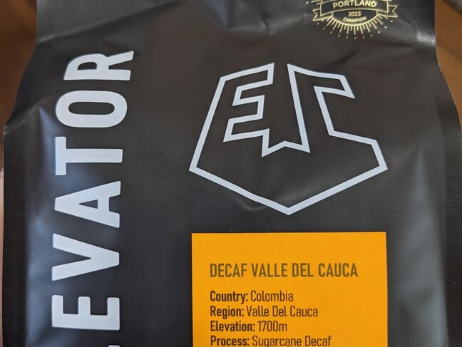 Elevator Coffee Elevator Coffee - DECAF VALLE DEL CAUCA - Sugarcane Decaf - Whole Bean -  12oz