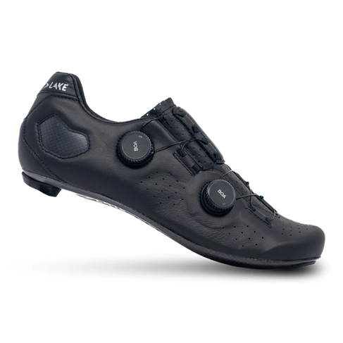 Lake Cycling Road Shoes - Boa - CX333-Black/Silver - Size 44.5 Narrow