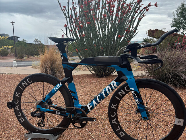 Factor Bikes Factor SLiCK Triathlon -  SRAM RED AXS 1x12 Power - CeramicSpeed - Black Inc. 62 Wheels - Nebula Blue - 56cm