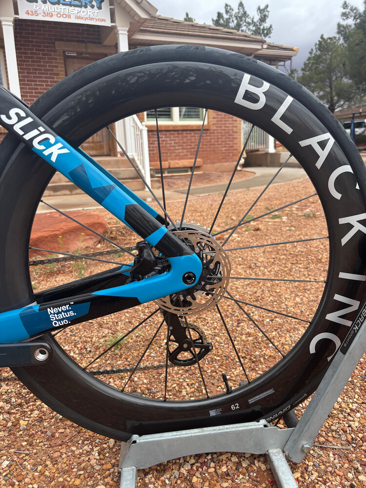 Factor Bikes Factor SLiCK Triathlon -  SRAM RED AXS 1x12 Power - CeramicSpeed - Black Inc. 62 Wheels - Nebula Blue - 56cm