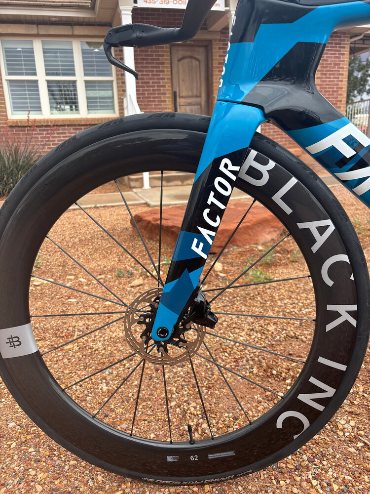 Factor Bikes Factor SLiCK Triathlon -  SRAM RED AXS 1x12 Power - CeramicSpeed - Black Inc. 62 Wheels - Nebula Blue - 56cm