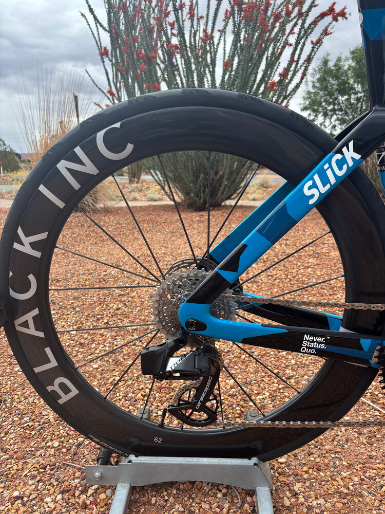 Factor Bikes Factor SLiCK Triathlon -  SRAM RED AXS 1x12 Power - CeramicSpeed - Black Inc. 62 Wheels - Nebula Blue - 56cm