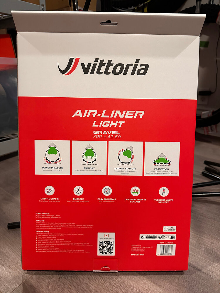 Vittoria Air-Liner Light Tubeless Insert - Gravel, 700 x 42-50