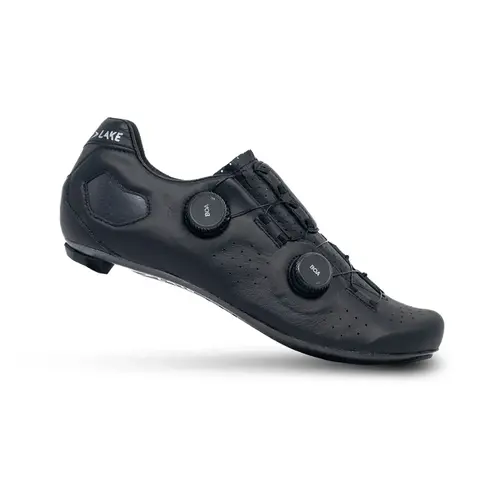 Lake Cycling Road Shoes - CX333-Black/Silver - Size 43