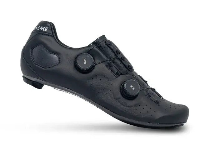 Lake Cycling Road Shoes - CX333-Black/Silver - Size 43