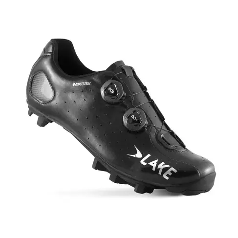 Lake Cycling Road Shoes - MX332-Black/Silver - Size 46.5