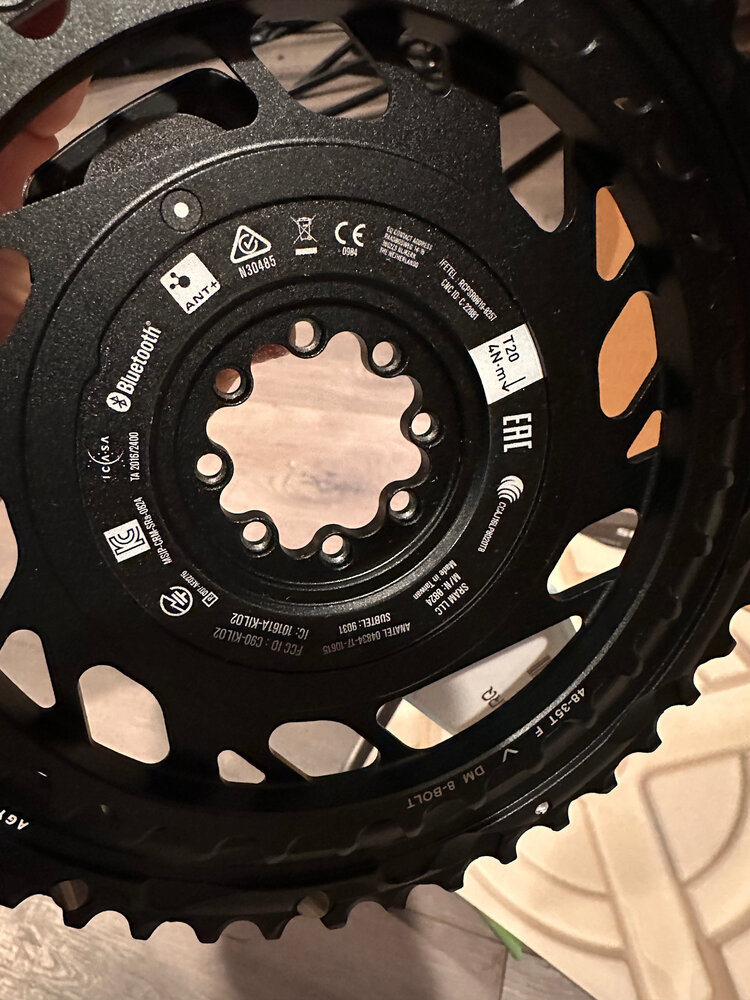 SRAM SRAM RED AXS 2x Power Meter Chainring Kit - 48/35t, 2x12-Speed, 8-Bolt, Direct Mount, Black/Silver, E1 - New Take Off