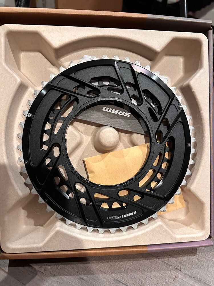 SRAM SRAM Force 2x Thread Mount Chainring - 48/35t, 12-Speed, Thread Mount, Black, E1