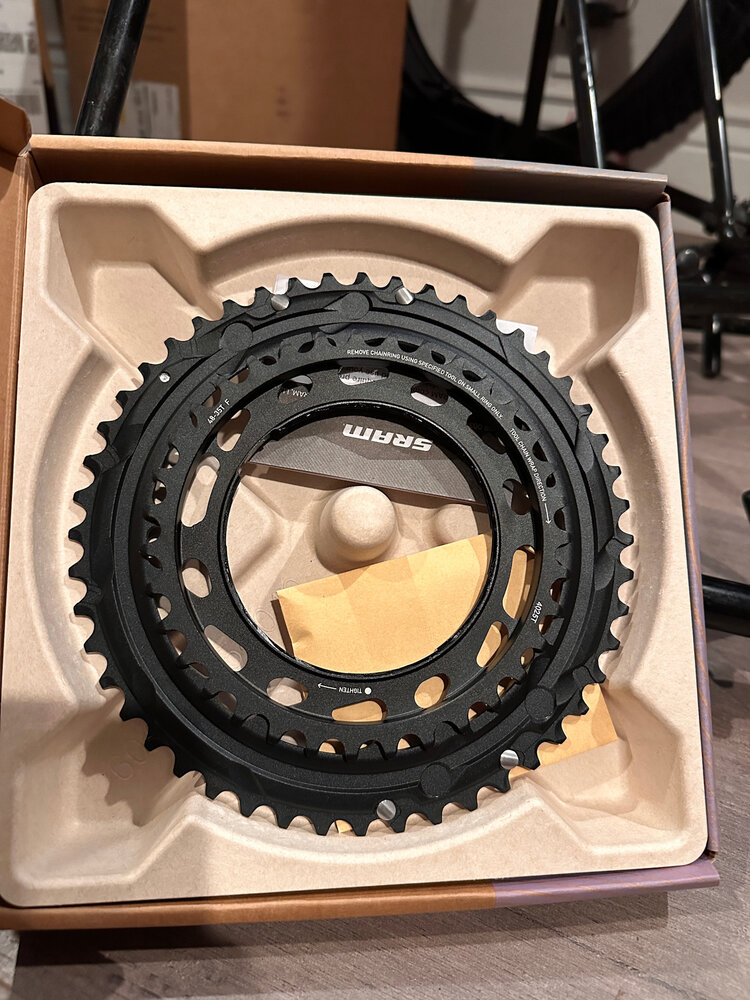 SRAM SRAM Force 2x Thread Mount Chainring - 48/35t, 12-Speed, Thread Mount, Black, E1