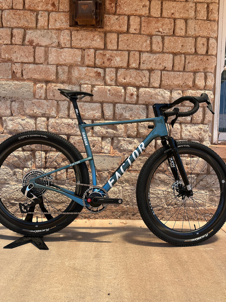 Factor Bikes Factor SARANA W/ SUSPENSION - RED XPLR W/ PM Cyan Blue 56 cm