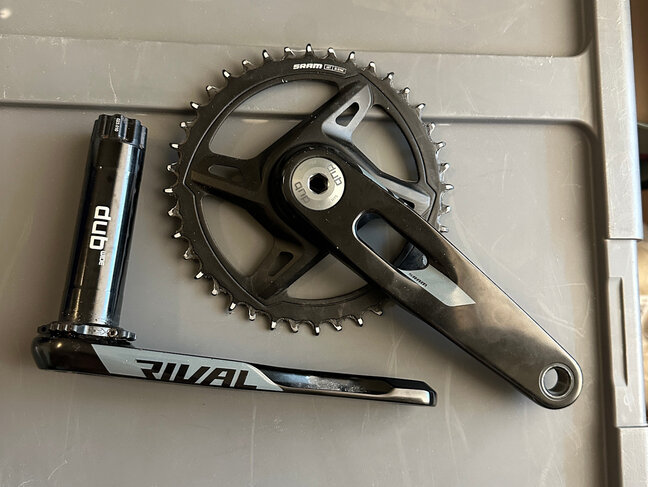 SRAM SRAM Rival 1 AXS Wide Crankset - 170mm, 12-Speed, 40t, 8-Bolt Direct Mount, DUB Spindle Interface, TAKE OFF USED