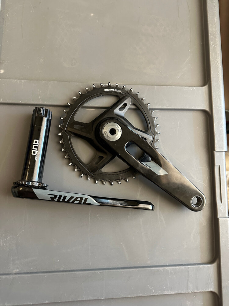 SRAM SRAM Rival 1 AXS Wide Crankset - 170mm, 12-Speed, 40t, 8-Bolt Direct Mount, DUB Spindle Interface, TAKE OFF USED