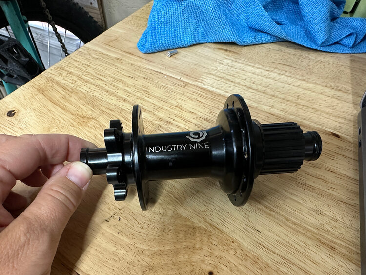 Industry Nine 1/1 Rear Hub, J Bend, 12x148, 6 bolt, MS, Black
