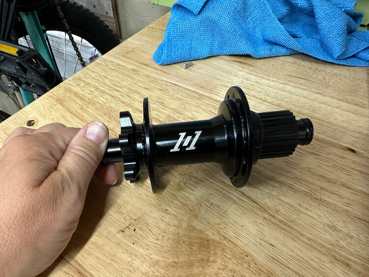 Industry Nine 1/1 Rear Hub, J Bend, 12x148, 6 bolt, MS, Black