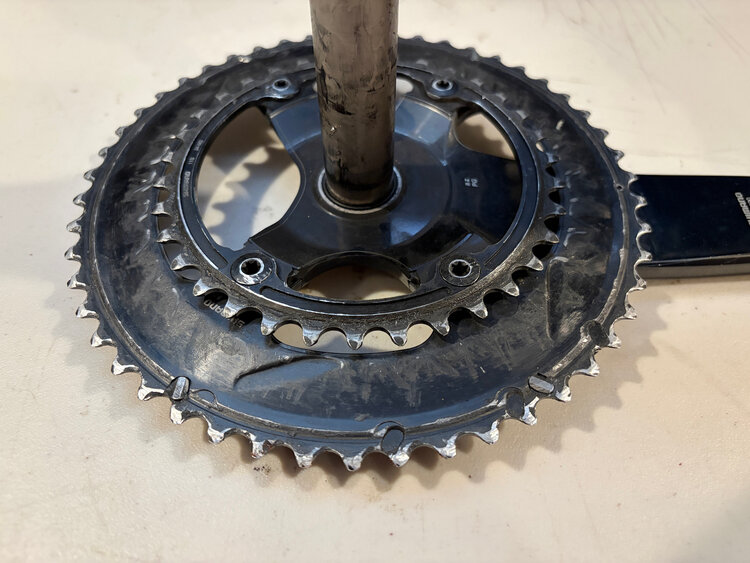 FRONT CHAINWHEEL, FC-R9100, DURA-ACE, HOLLOWTECH2, FOR REAR 11-SPEED,175.0MM, 50X34T, W/O BB *USED*