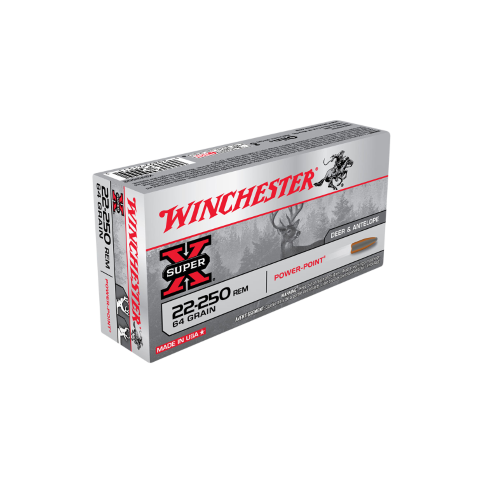 Winchester Winchester 22-250R 64gr PP - Super X - 20 Pack