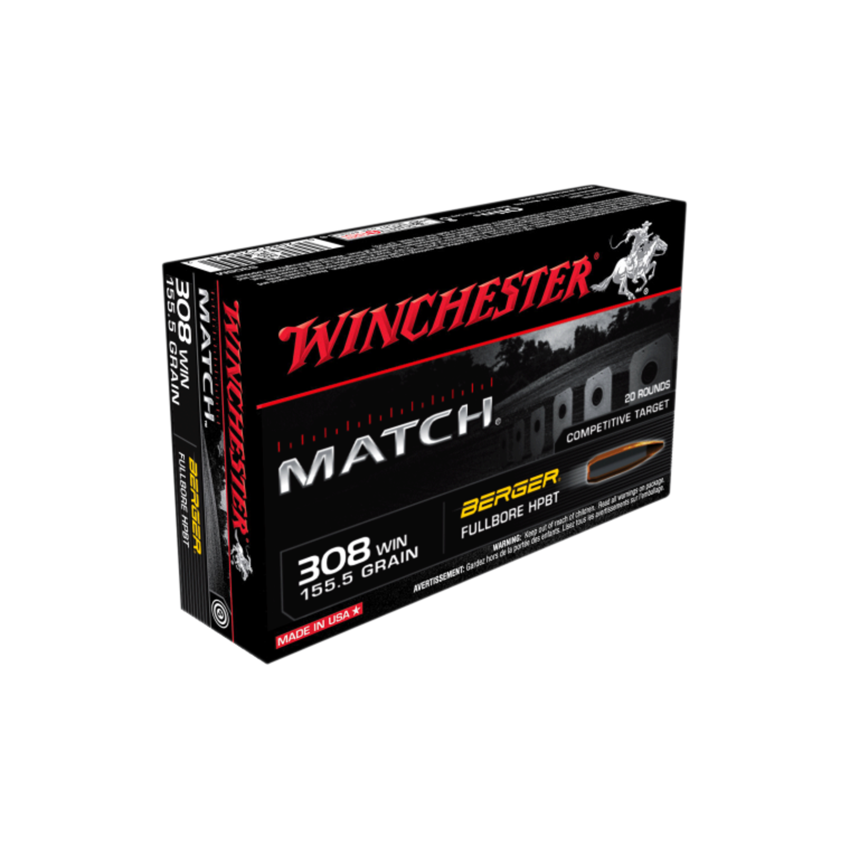 Winchester Winchester 308Win 155.5gr Berger BTM - 20 Pack