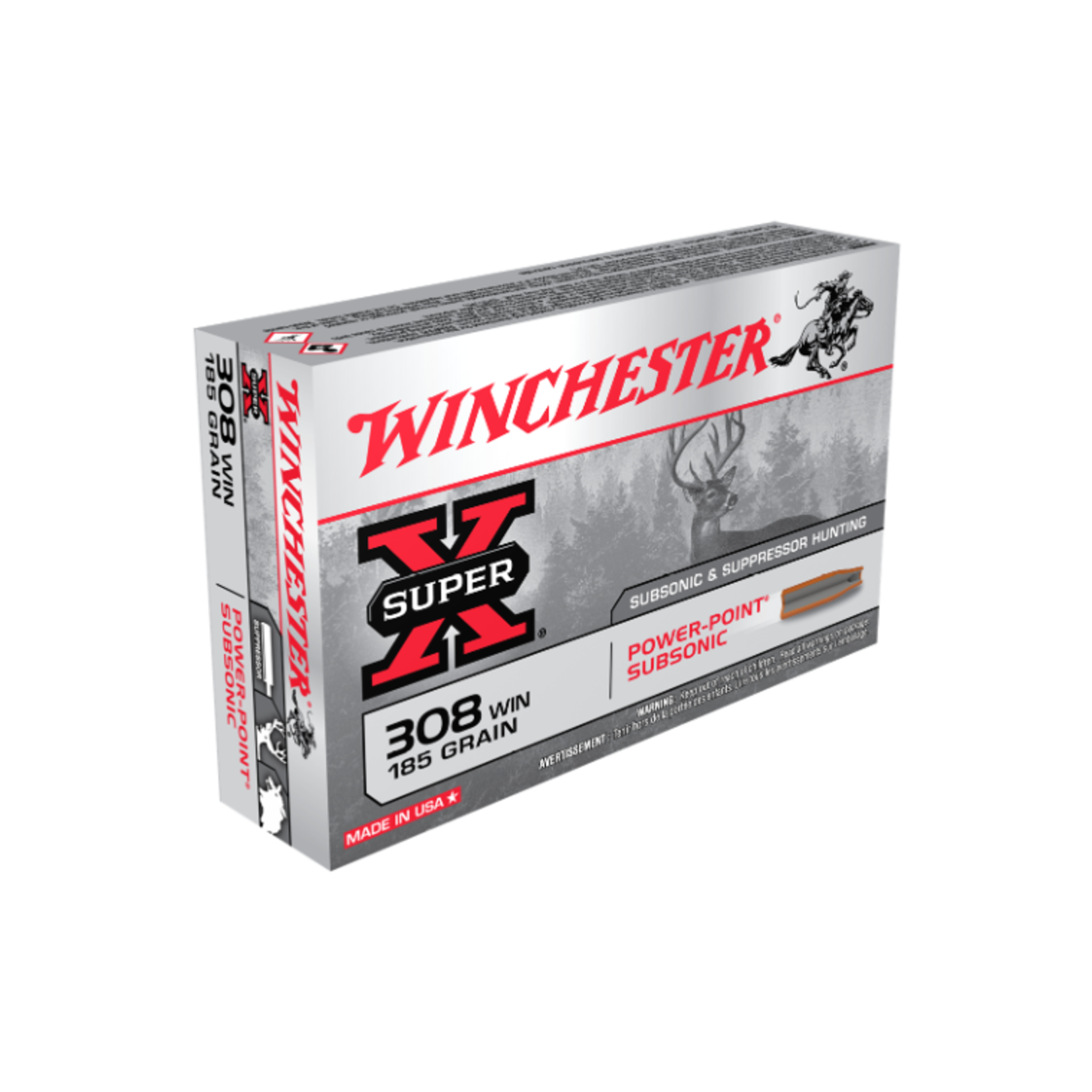Winchester Winchester 308Win 185gr - 1060fps Subsonic - 20 Pack