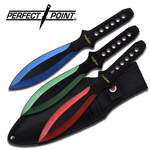 Perfect Point Perfect Point Throwing Knives 3 Colour Set Cordura Pouch