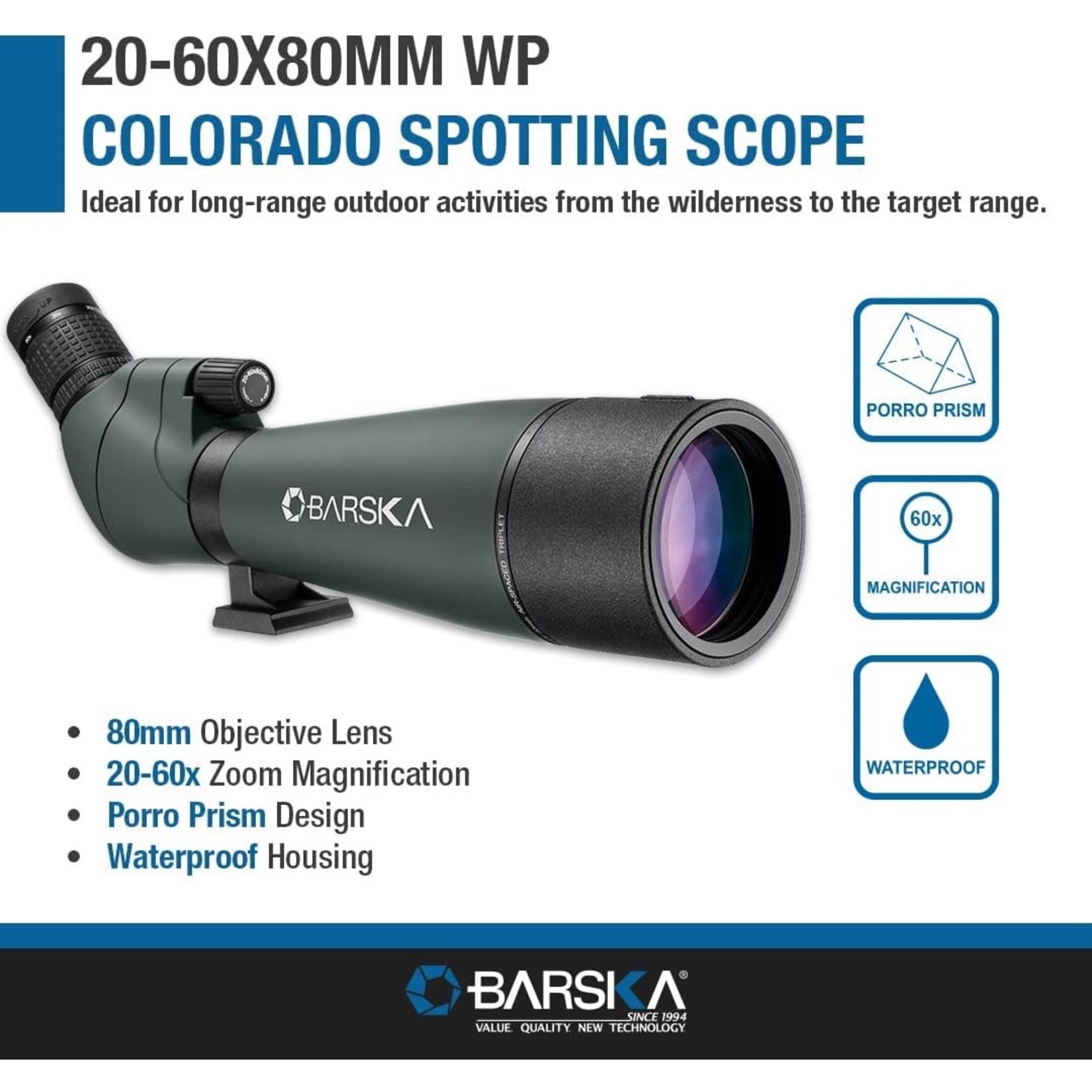 Barska Barska 20-60x80 Spotting Scope Inc Tripod & Soft Case