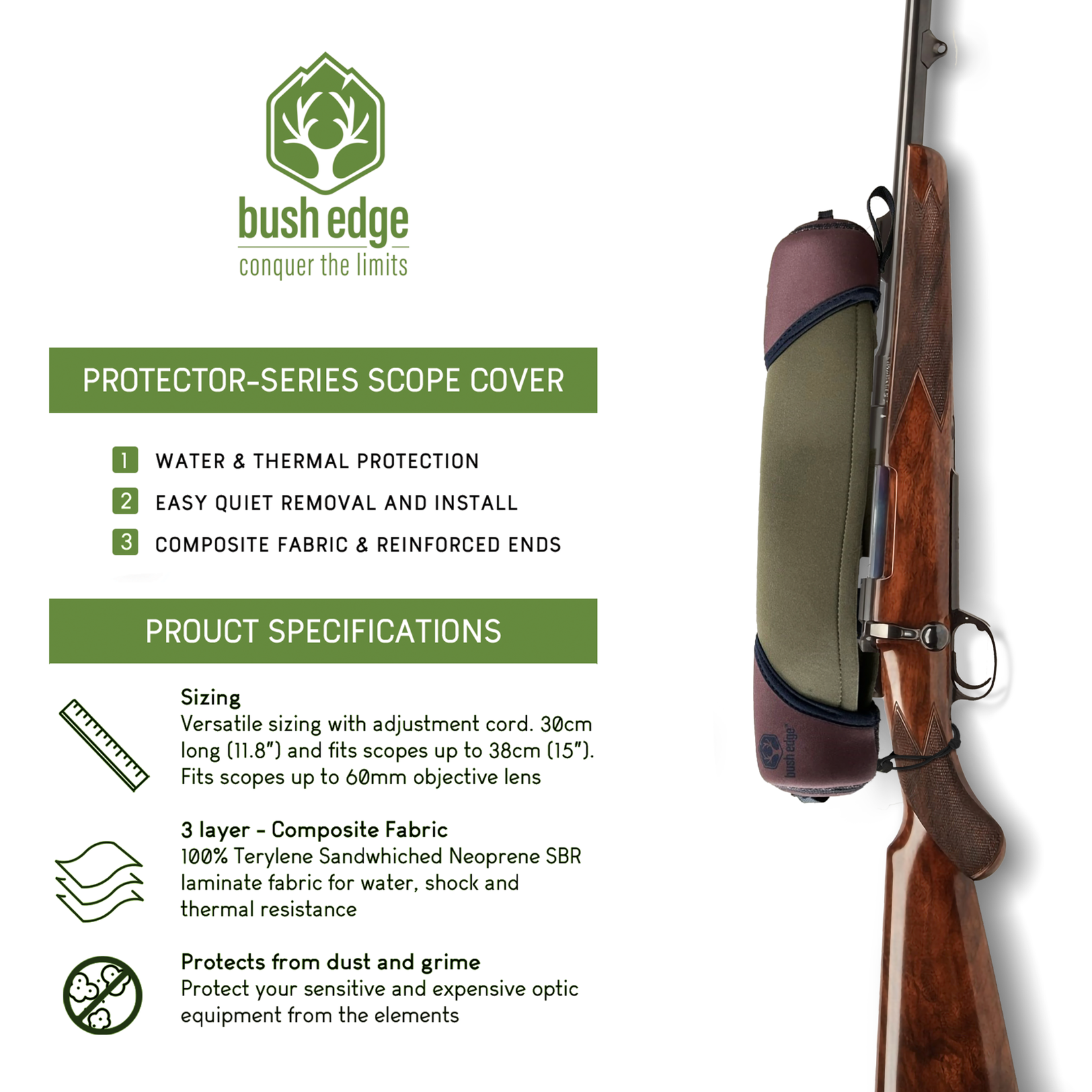 Bushedge Bushedge Scope Cover (For Scopes Up To 38cm)