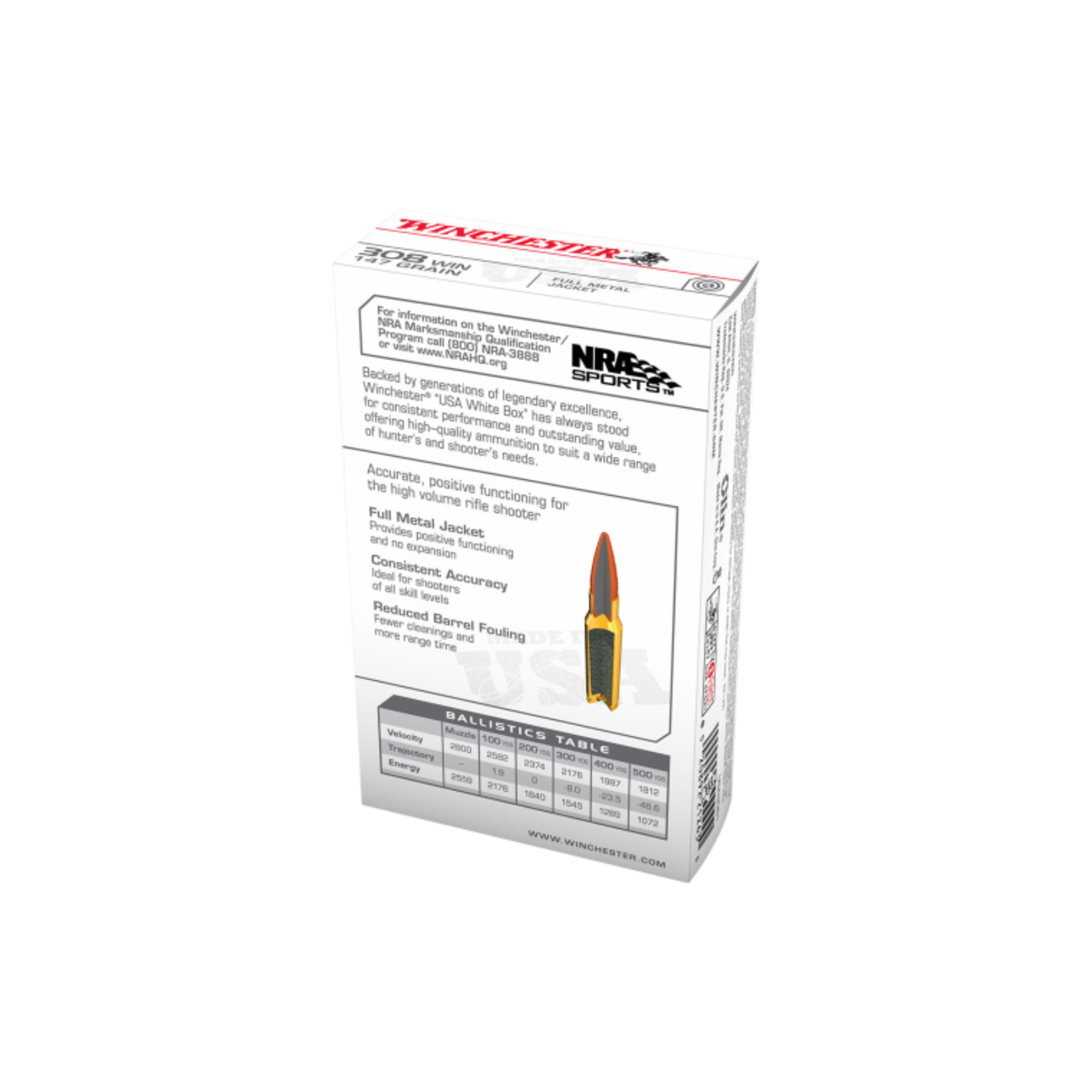 Winchester Winchester 308Win 147gr FMJ - 20 pack
