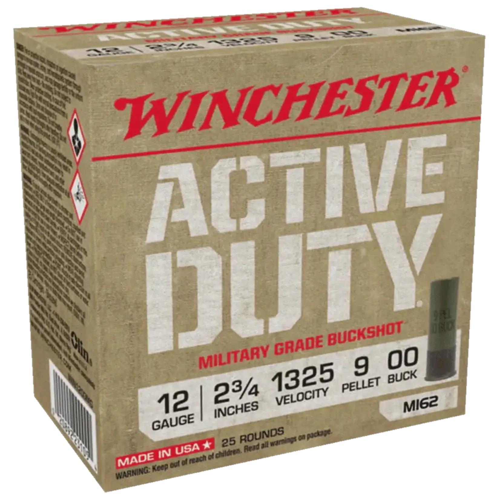 Winchester Winchester 12G 00Buck 2-3/4 Active Duty Military Grade 1325fps - 250 Box