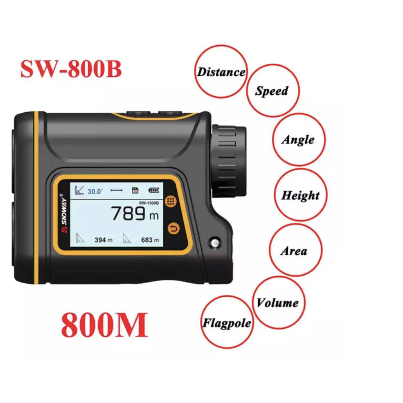 Vision King Vision King SW800B Laser Range Finder w/Screen - Speed - Distance