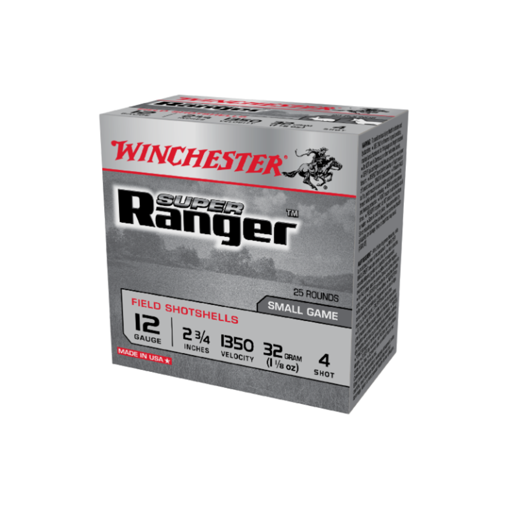 Winchester Winchester 12g #4 32gm - 1350fps Super Ranger - 25 Pack