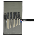 Sicut Sicut 5 Knife + Steel Outback Butchering set - Black Polymer in Canvas Roll