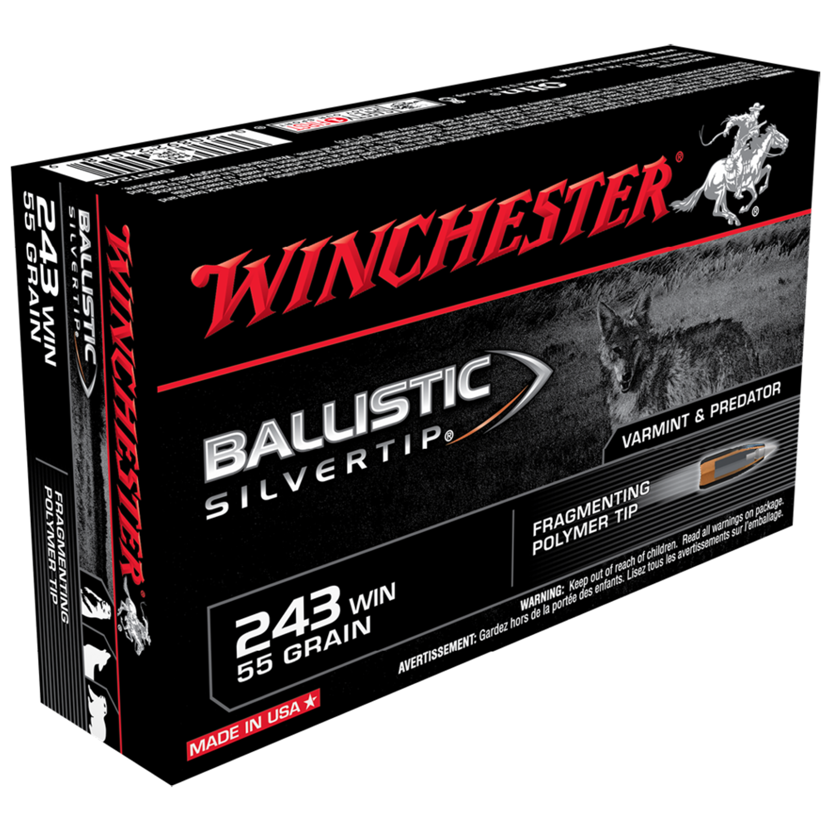 Winchester Winchester 243Win 55gr Ballistic Silver Tip 3910fps - 20 Pack
